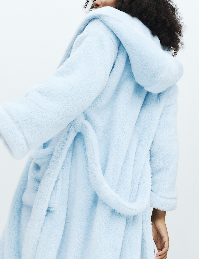 Fleece Hooded Dressing Gown