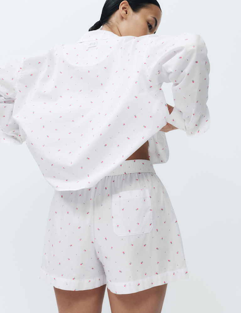 Pure Cotton Floral Pyjama Shorts