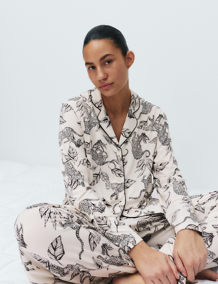Soft Touch Printed Revere Pyjama Set