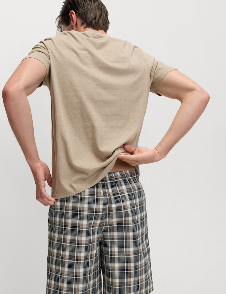 Pure Cotton Neutral Checked Pyjama Set