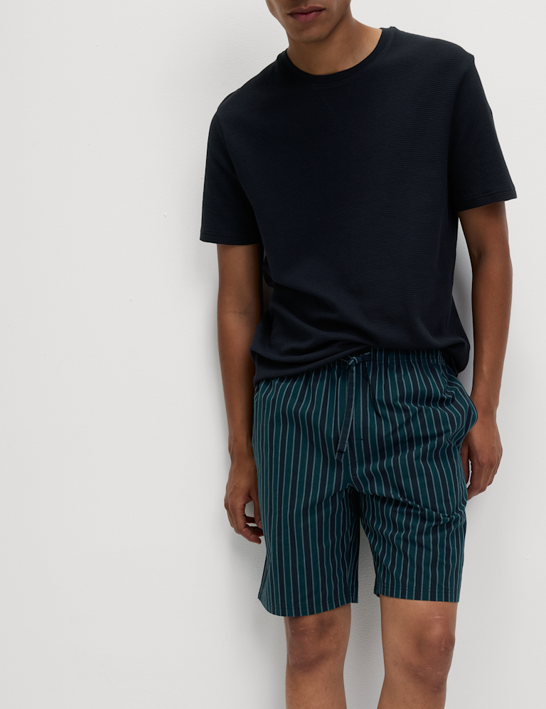 Pure Cotton Waffle Striped Pyjama Set