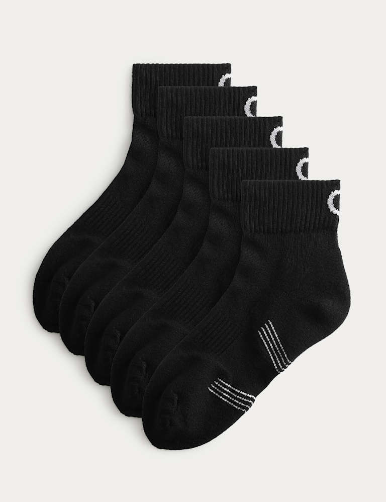 5 Pack Freshfeet Cushioned Cotton Rich Quarter Liner Sport Socks
