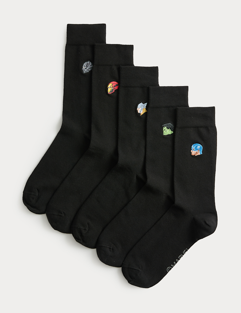 5 Pack Cool & Fresh Avengers Cotton Rich Socks