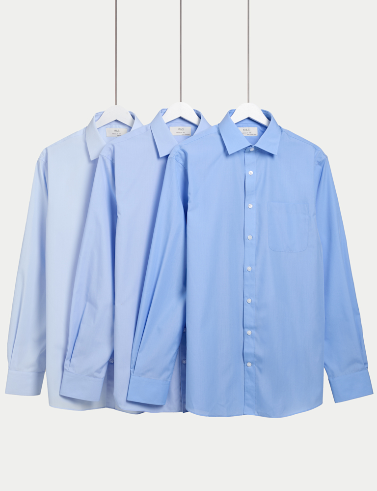 3 Pack Regular Fit Easy Iron Long Sleeve Shirts 3 Pack Regular Fit Easy Iron Long Sleeve Shirts