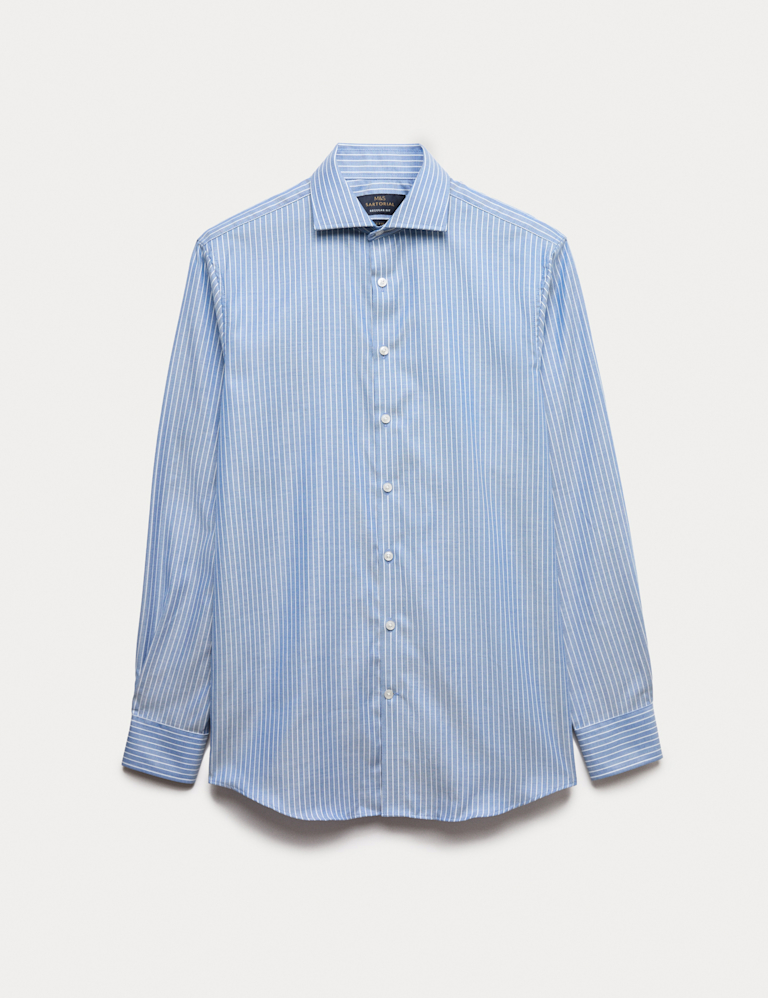 Regular Fit Pure Cotton Striped Luxury Shirt