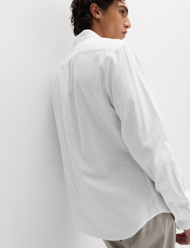 Regular Fit Cotton Linen Blend Shirt