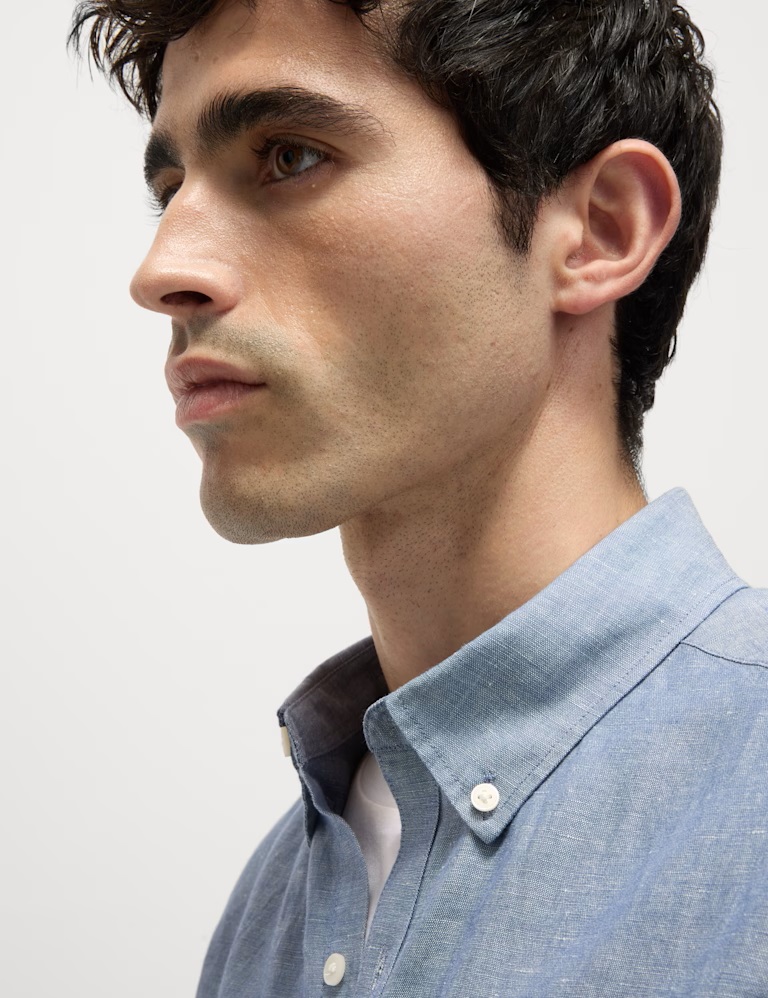 Linen Cotton Short Sleeve Shirt