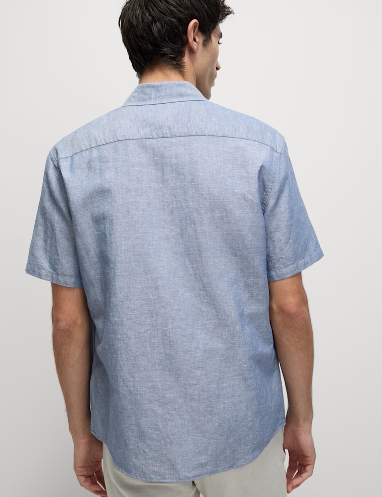 Linen Cotton Short Sleeve Shirt
