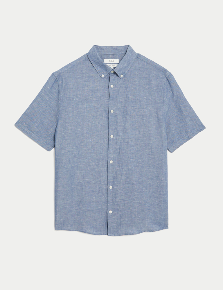 Linen Cotton Short Sleeve Shirt
