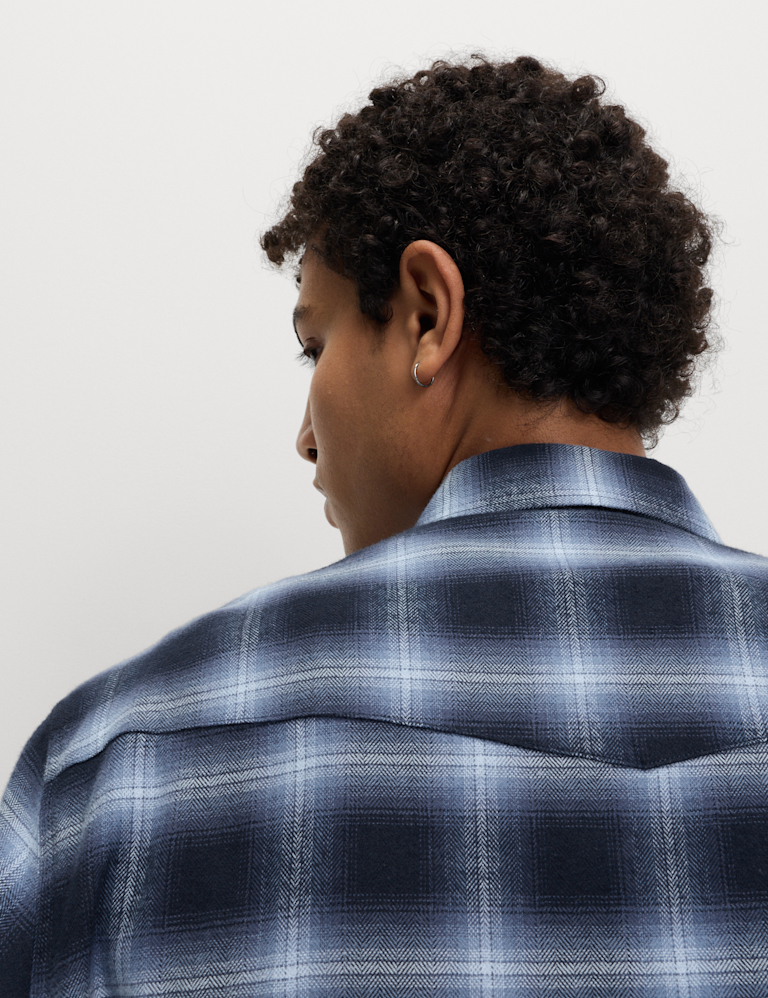 Regular Fit Pure Cotton Checked Flannel Shirt