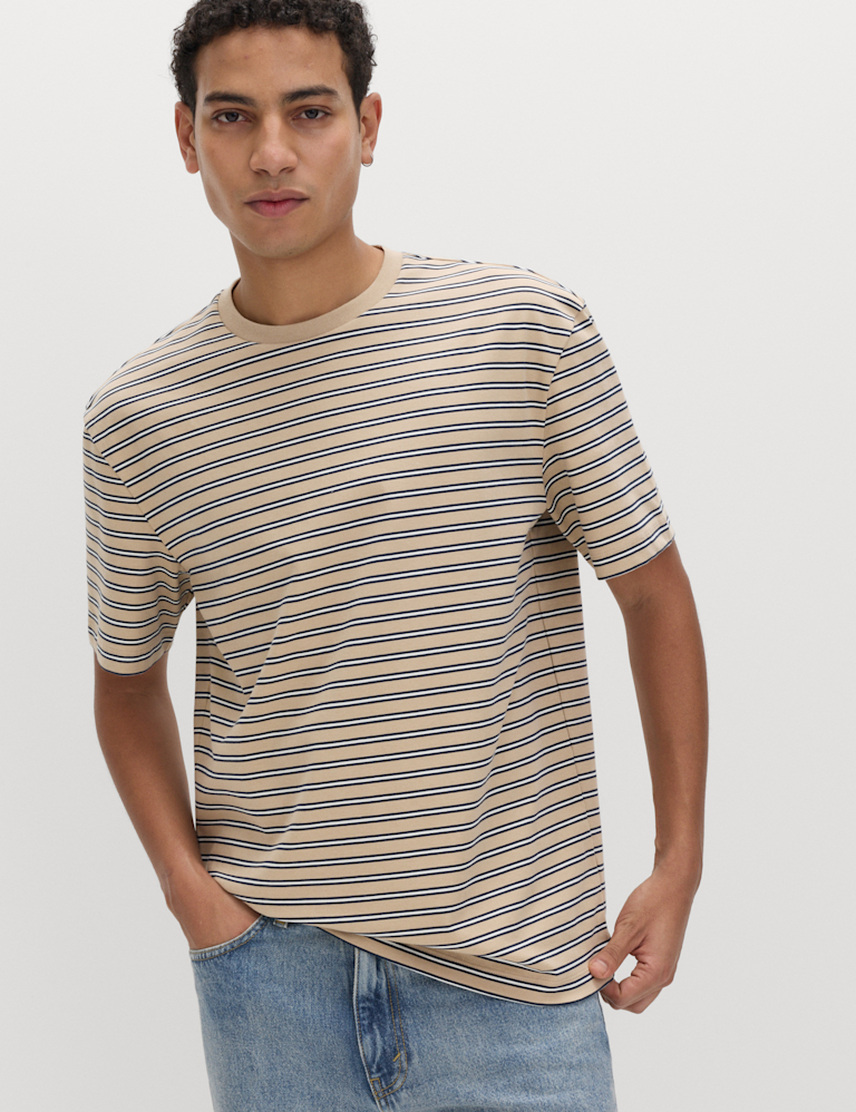 Relaxed Fit Cotton Rich Stripe T-Shirt