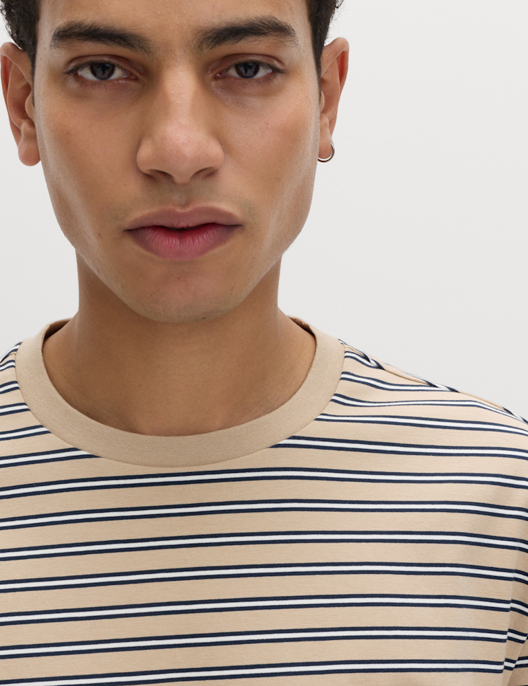 Relaxed Fit Cotton Rich Stripe T-Shirt