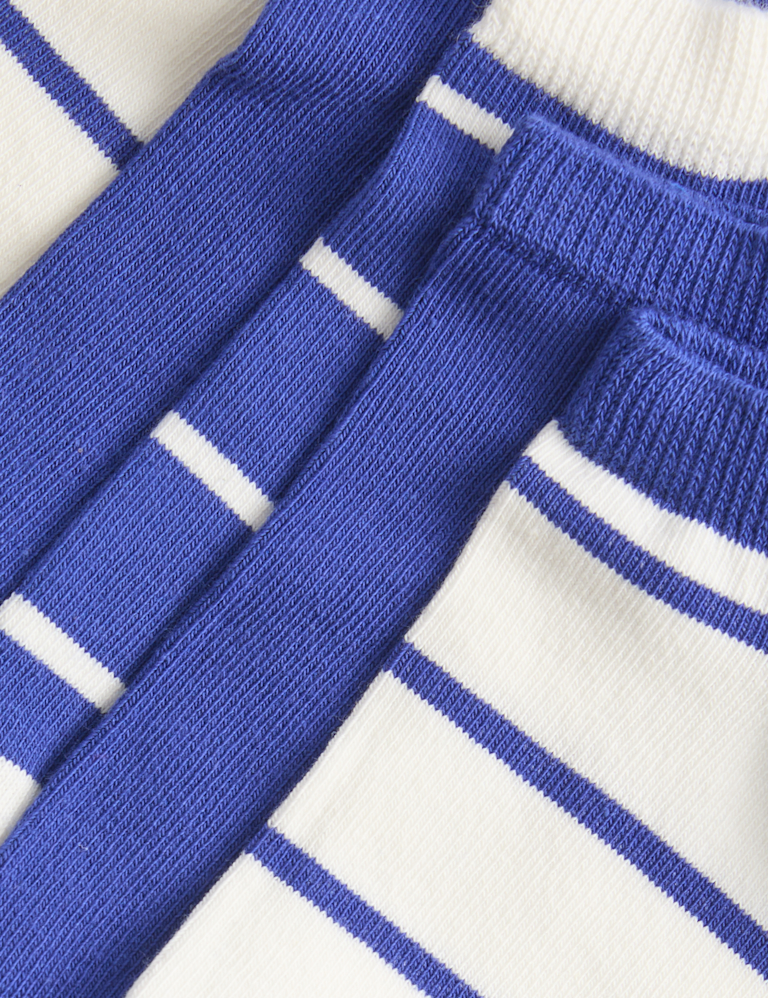 5 Pack Striped Trainer Liner Socks (6 Small-7 Large)