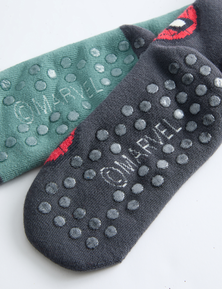 2 Pack Cotton Rich Spider-Man™ Slipper Socks