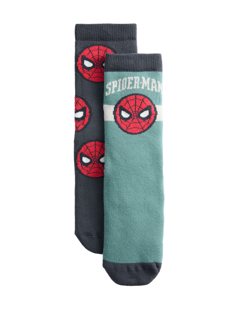 2 Pack Cotton Rich Spider-Man™ Slipper Socks