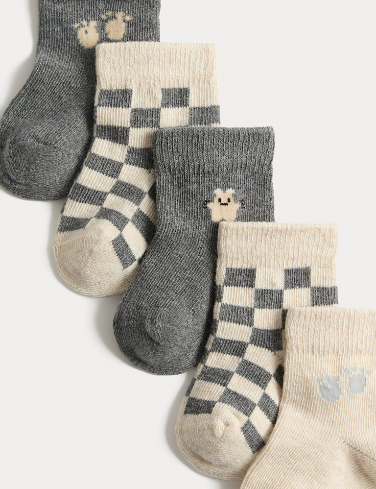 5 Pack Cotton Rich Little Monster Baby Socks