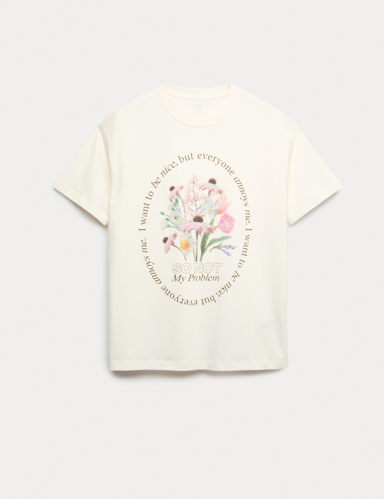 Pure Cotton Diamante Graphic T-Shirt (6-16 Yrs)