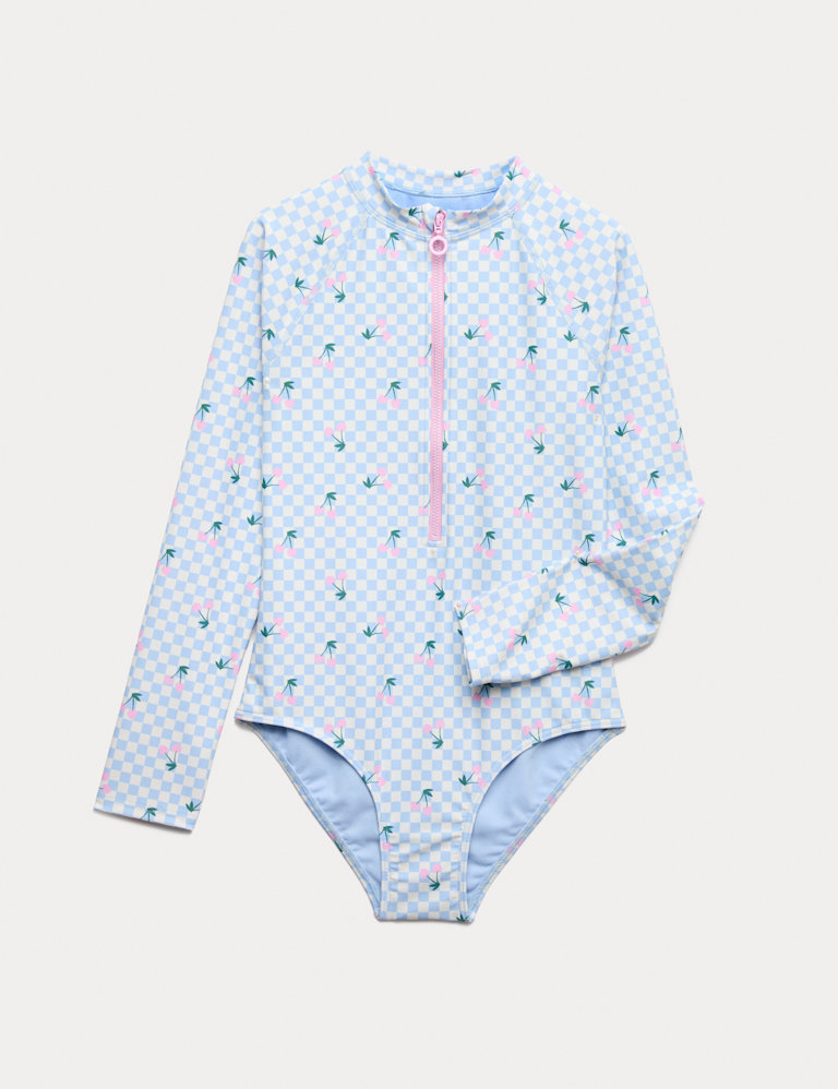 Cherry Print Long Sleeve Swimsuit (6-16 Yrs) Cherry Print Long Sleeve Swimsuit (6-16 Yrs)