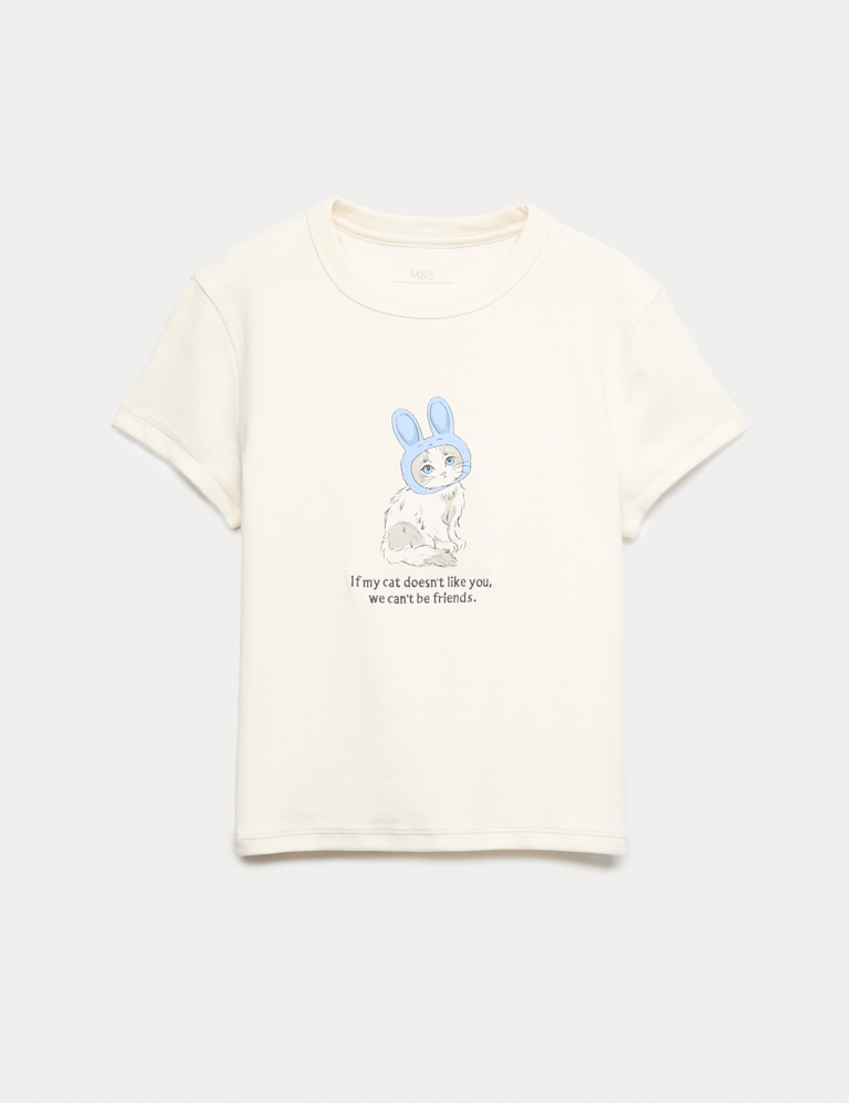Cotton Rich Cat Graphic Baby T-Shirt (2-16 Yrs)