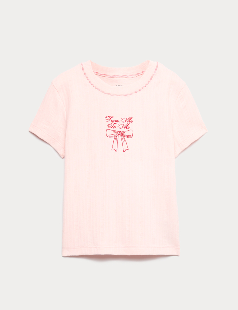 Pure Cotton Bow Baby T-Shirt (6-16 Yrs)