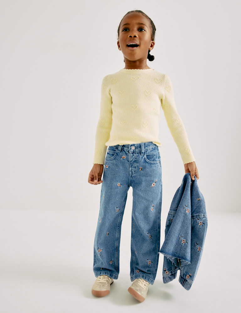 Denim Regular Fit Embroidered Jeans (2-10 Yrs)