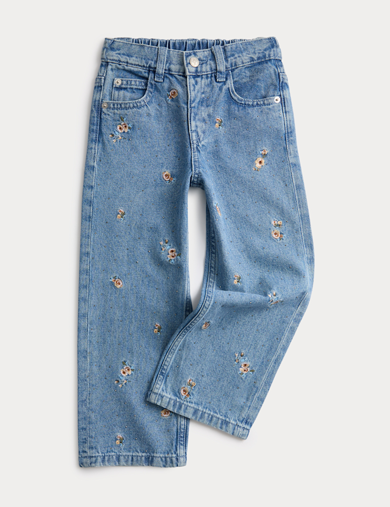 Denim Regular Fit Embroidered Jeans (2-10 Yrs)