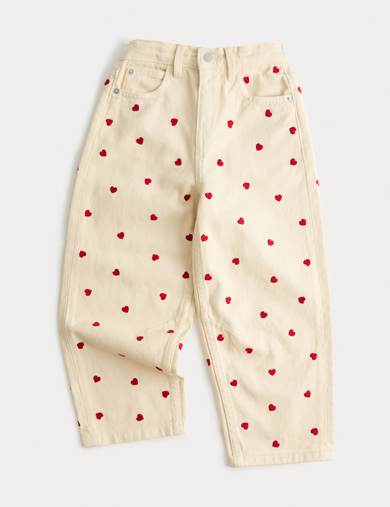 Denim Heart Embroidered Jeans (2-10 Yrs)