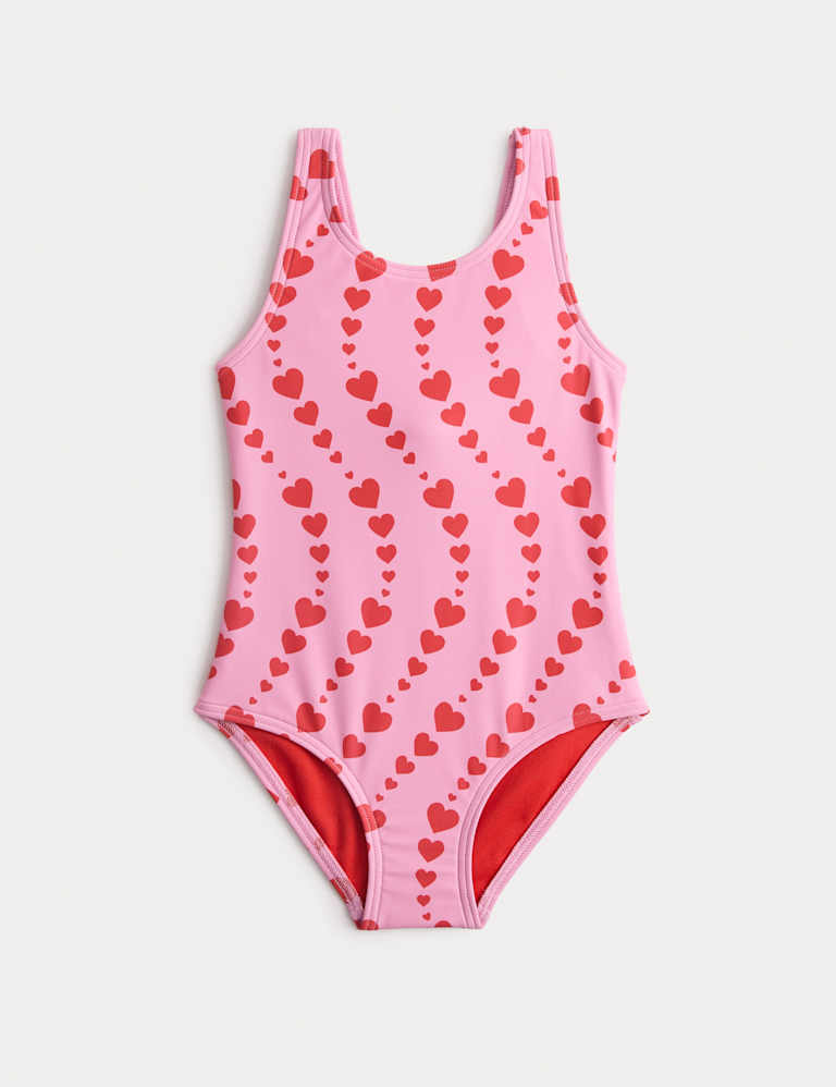 Heart Print Swimsuit (2-8 Yrs) Heart Print Swimsuit (2-8 Yrs)
