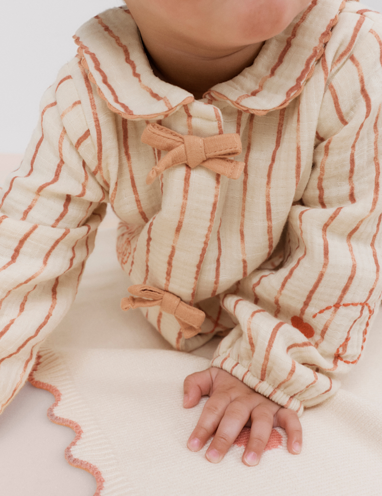 Pure Cotton Cupid Striped All in One (0-3 Yrs)