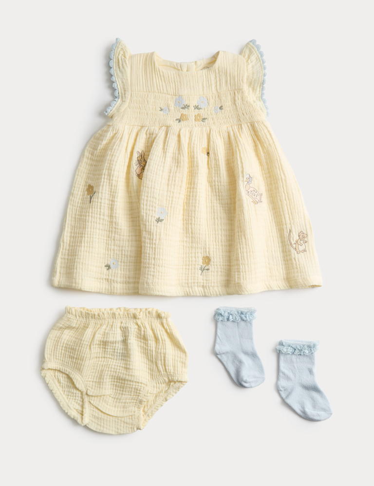 3 Piece Pure Cotton Peter Rabbit™ Outfit (0-3 Yrs)