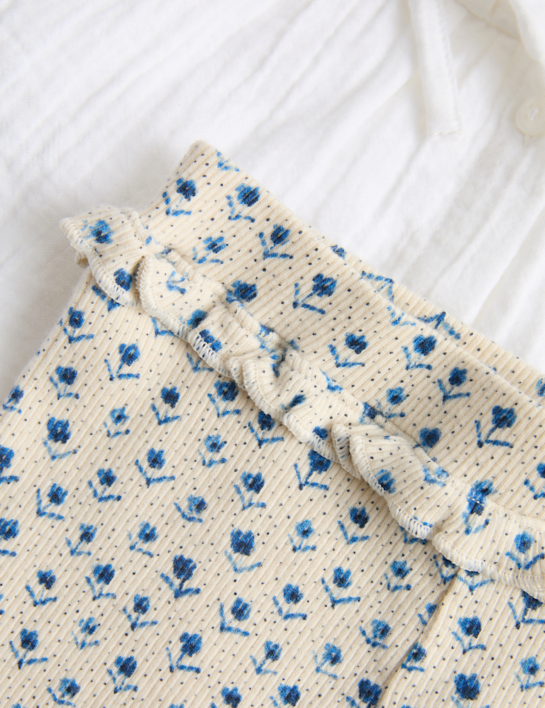 2pc Cotton Bow Blouse with Leggings (0-3 Yrs)