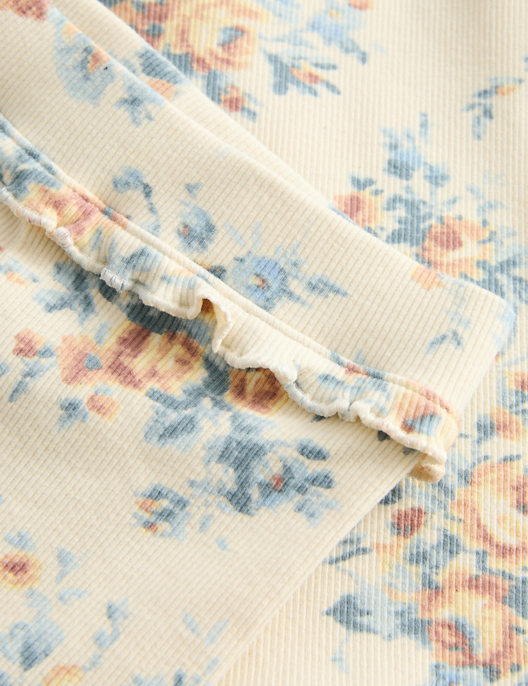 3pc Cotton Rich Jersey Floral Outfit (0-3 Yrs)