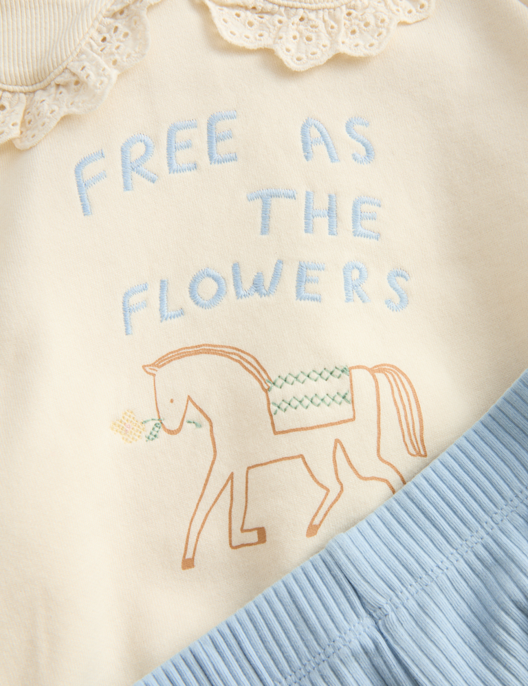 2pc Cotton Rich Horse Top & Bottom Outfit (0-3 Yrs)