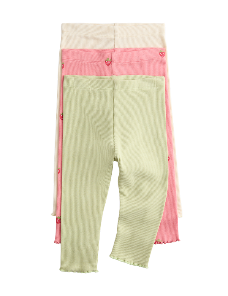 3 Pack Cotton Rich Ribbed Leggings (0-3 Yrs)