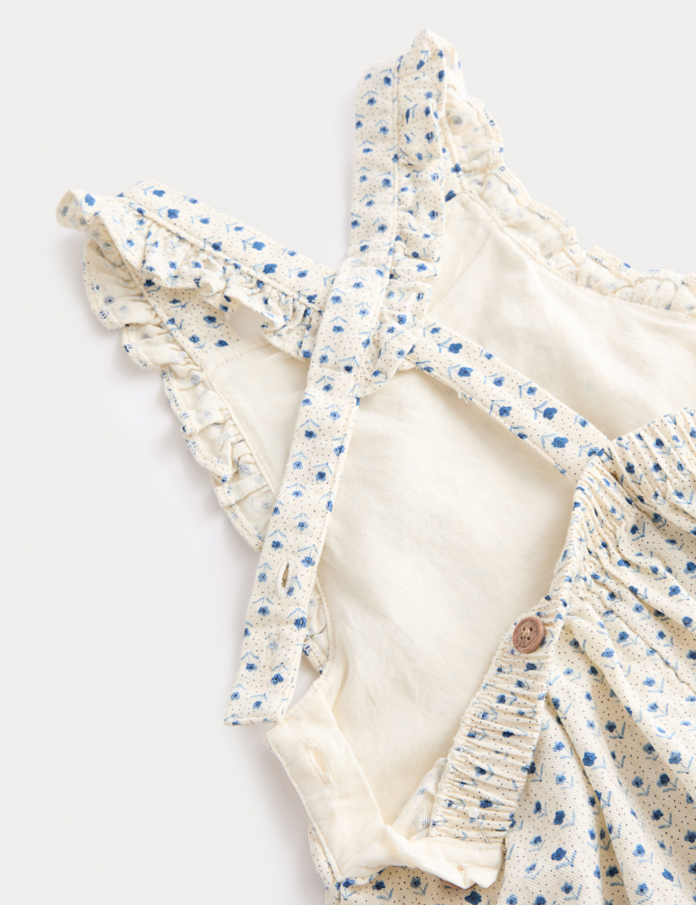 2 Piece Pure Cotton Dungarees with Top (0-6 Yrs)