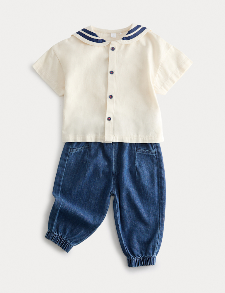 2 Piece Sailor Shirt Outfit (0-3 Yrs)