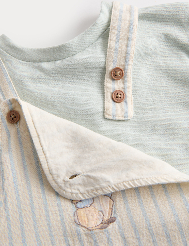 3 Piece Peter Rabbit™ Stripe Bibshort Outfit (0-3 Years)