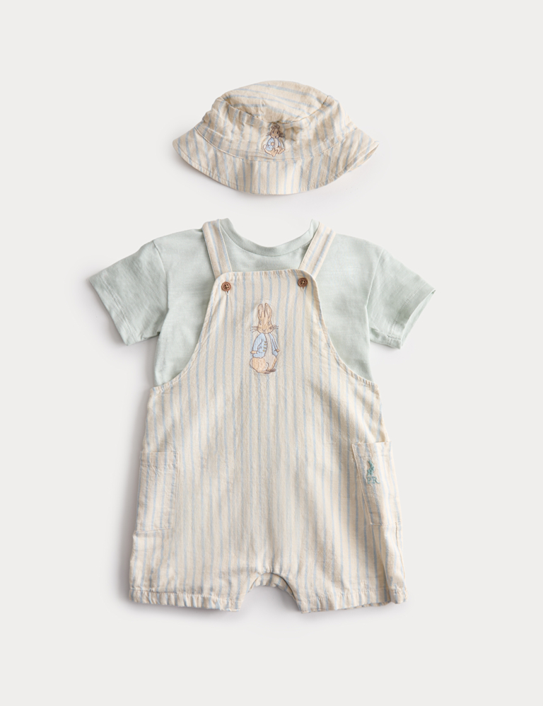 3 Piece Peter Rabbit™ Stripe Bibshort Outfit (0-3 Years)