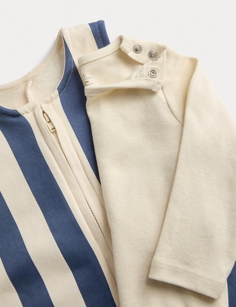 Jersey Striped Dungaree Outfit (0-3 Yrs)