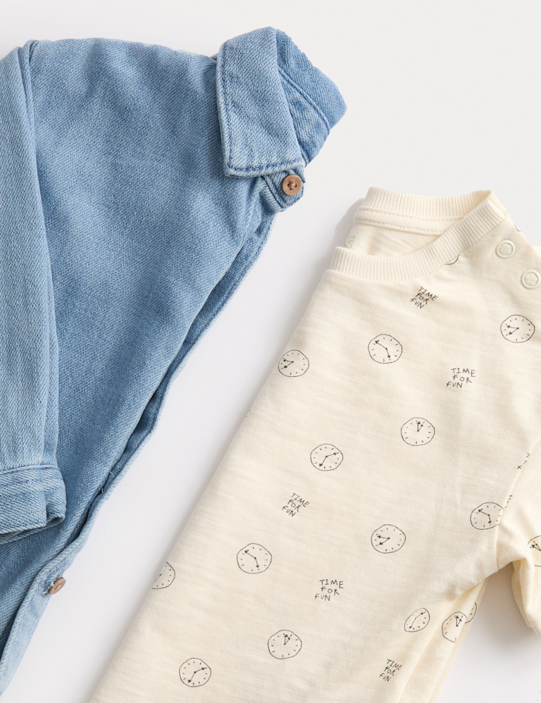 Denim Shirt with Printed T-Shirt (0-6 Yrs)