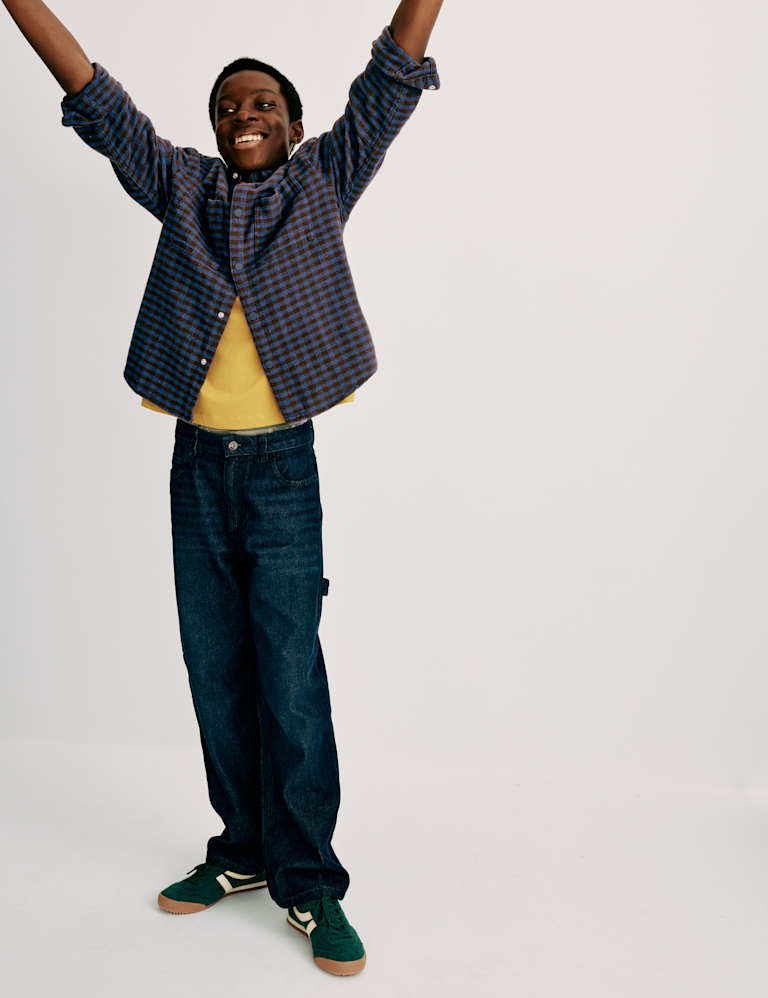 Pure Cotton Micro Check Shirt (6-16 Yrs)