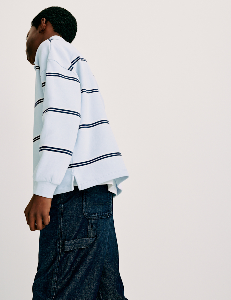 Cotton Rich Striped Rugby Sweatshirt (6-16 Yrs)
