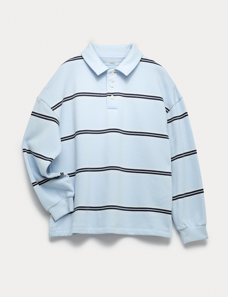 Cotton Rich Striped Rugby Sweatshirt (6-16 Yrs)