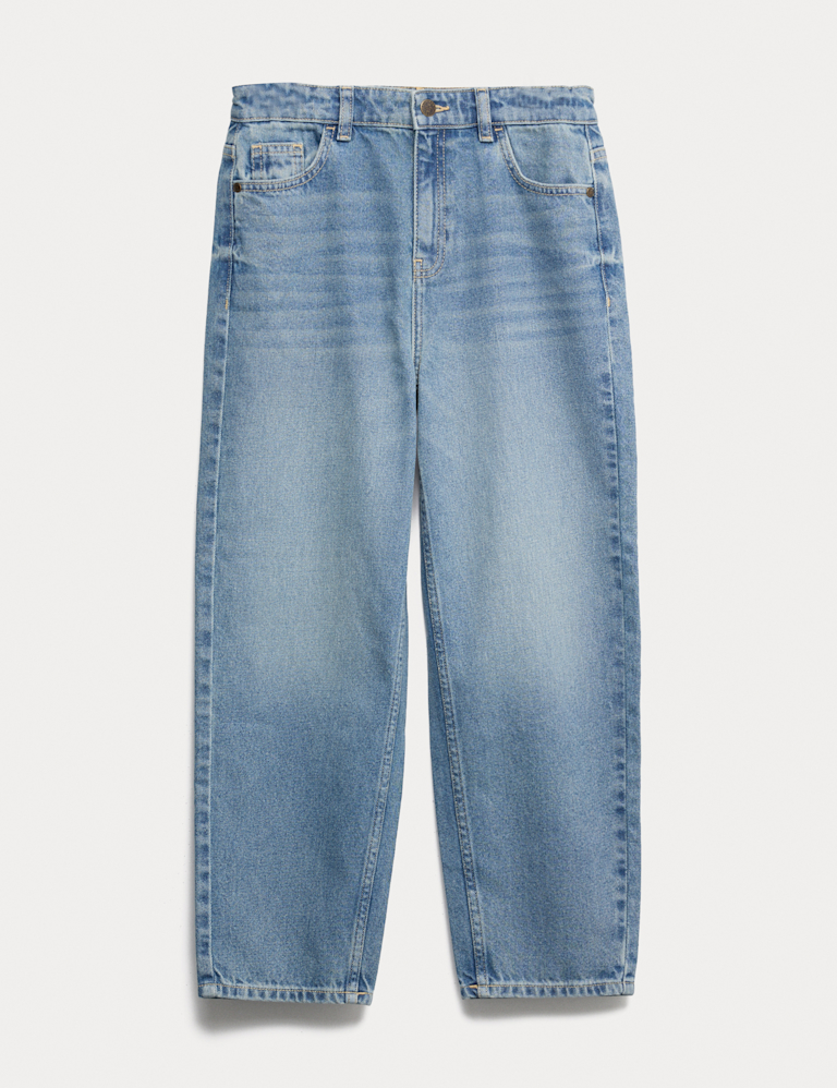 Pure Cotton Barrel Leg Jeans (6-16 Yrs)
