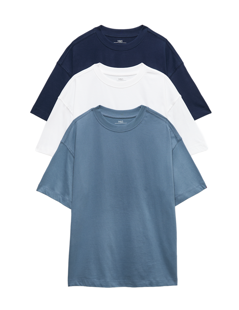 3 Pack Pure Cotton T-Shirts (6-16 Yrs)