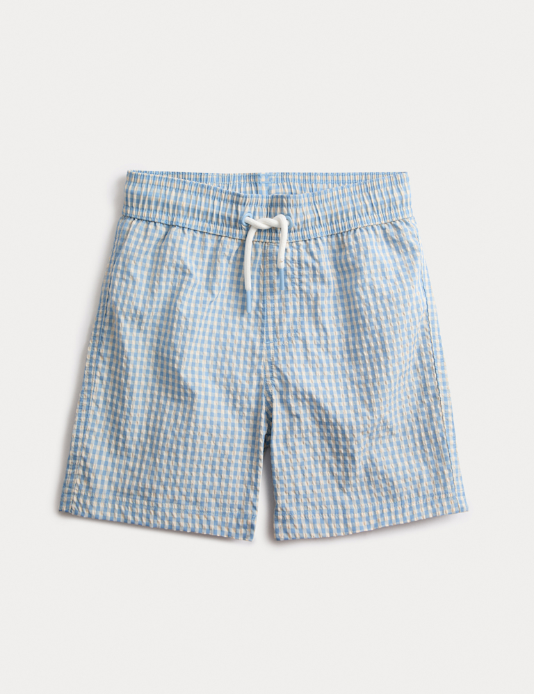 Seersucker Gingham Swim Shorts (2-8 Yrs)