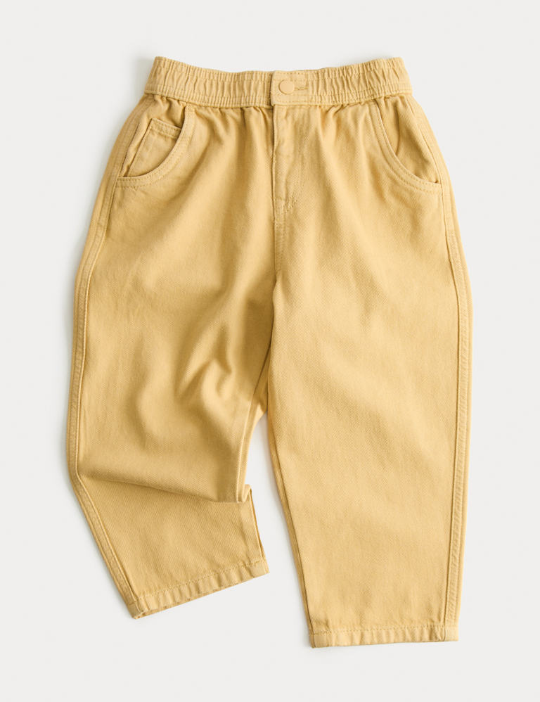 Pure Cotton Barrel Leg Jeans (2-8 Yrs)
