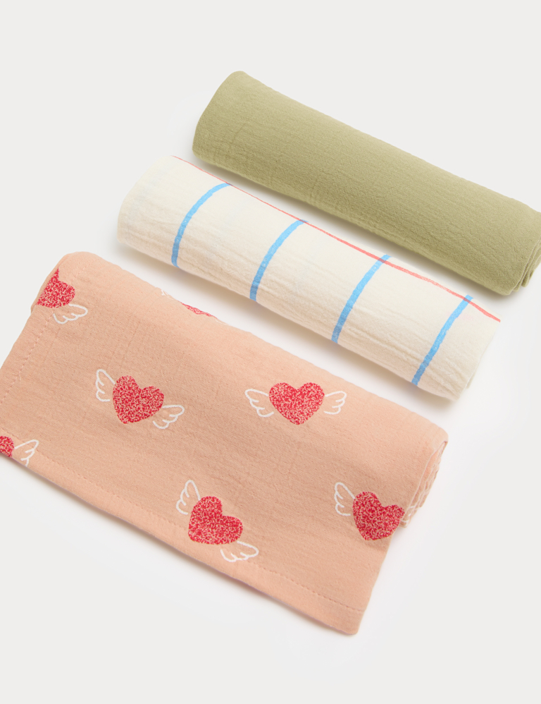 3 Pack Pure Cotton Patterned Muslins 3 Pack Pure Cotton Patterned Muslins