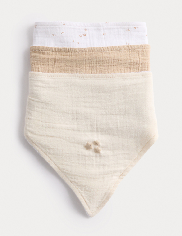3 Pack Cotton Rich Patterned Bibs