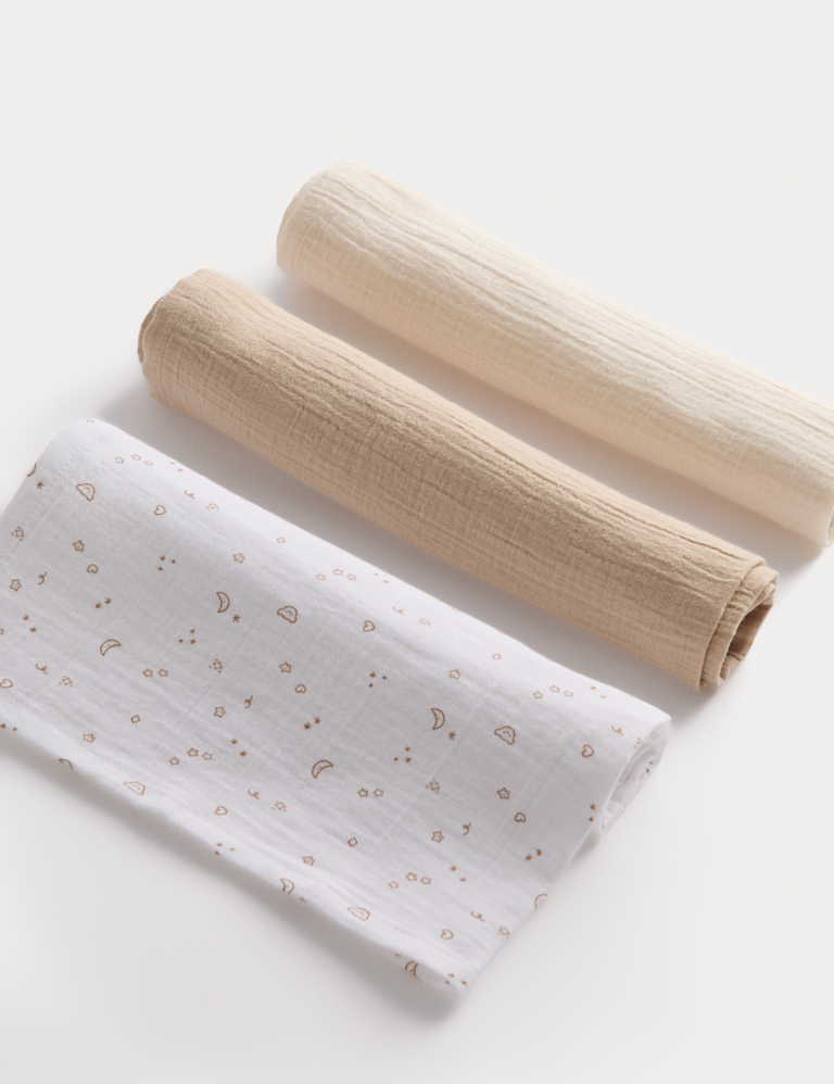 3 Pack Pure Cotton Muslins 3 Pack Pure Cotton Muslins